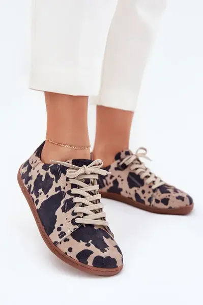 Dámské semišové barefoot tenisky s pruhy Zazoo