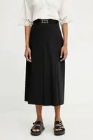 Kalhotová sukně Twinset černá barva, high waist, 251TT202C