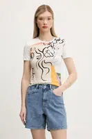 Tričko Desigual COLLECTION bílá barva, 25SWTKAC