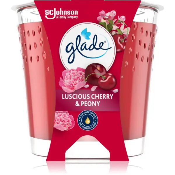 GLADE Luscious Cherry & Peony vonná svíčka 112 g