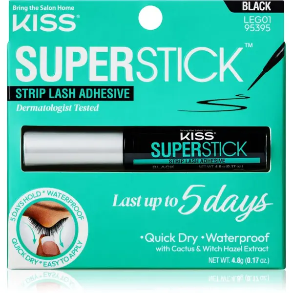 KISS Superstick Extended Wear lepidlo na umělé řasy Black 4.8 g