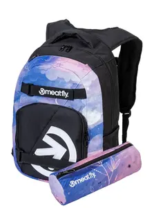 Batoh meatfly exile + penál zdarma černá/modrá/růžová 24 l