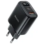 Yesido adaptér (YC68) s digitálním displejem, USB + USB-C, černý