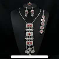 Rectangle Alloy with Resin Pendant Necklace & Stud Dangle Earring & Link Bracelet & Ring