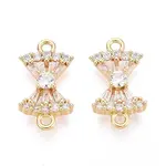 Brass Pave Clear Cubic Zirconia Connector Charms