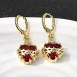 Heart Brass Brass Micro Pave Cubic Zirconia Hoop Earrings