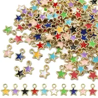 150Pcs Eco-friendly Alloy Enamel Star Charms