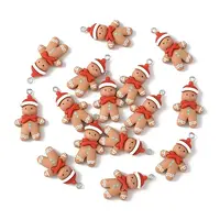 15Pcs Christmas Theme Opaque Resin Pendants