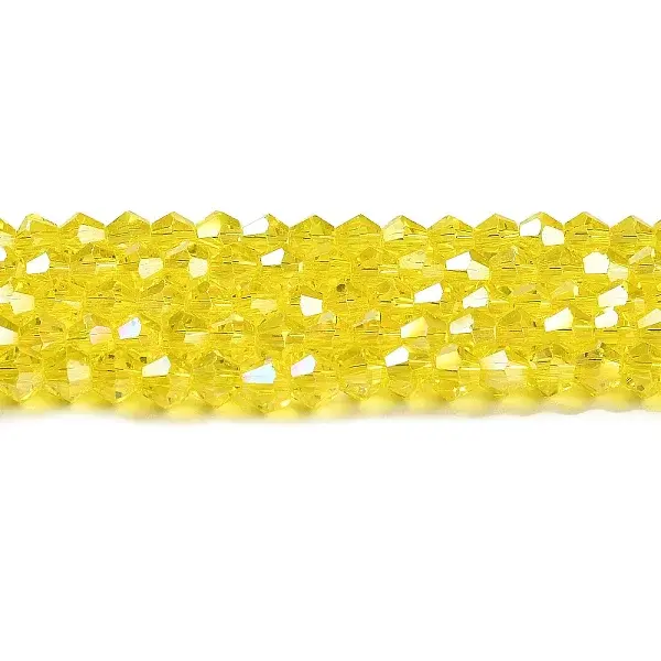 Transparent Electroplate Glass Beads Strands
