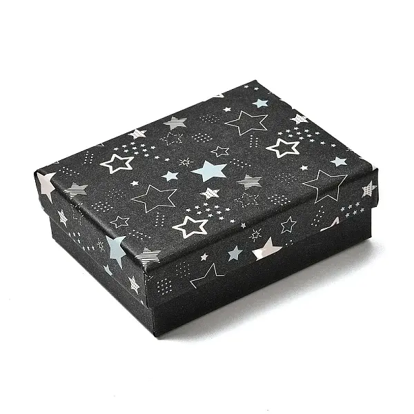Star Print Paperboard Jewelry Gift Boxes