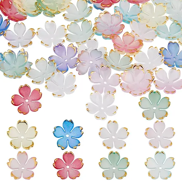 200Pcs 8 Colors Acrylic Bead Caps