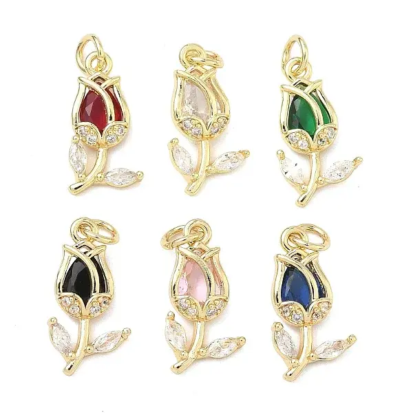 Brass Micro Pave Cubic Zirconia Pendants
