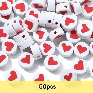 50Pcs Handmade Polymer Clay Beads