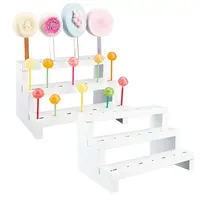 3-Tier Natural Wood Lollipop Display Risers