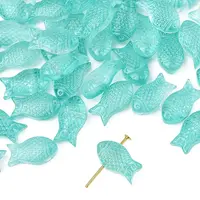 50Pcs Transparent Spray Painted Glass Beads