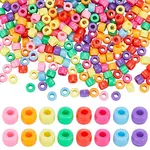 800Pcs 8 Colors Opaque Plastic Beads