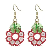 Handmade Seed Beads Dangle Earrings