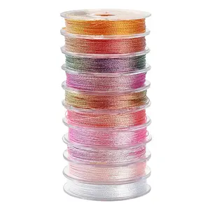 10 Rolls 3-Ply Polyester Metallic Threads