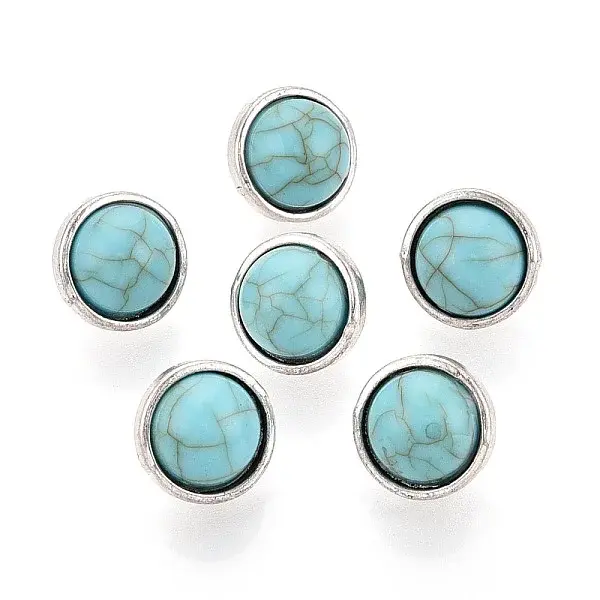 Zinc Metal Alloy & Natural Turquoise Buttons