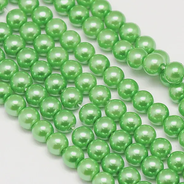 Eco-Friendly Dyed Glass Pearl Round Beads Strands