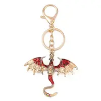 Dragon Alloy Rhinestone Pendant Keychains