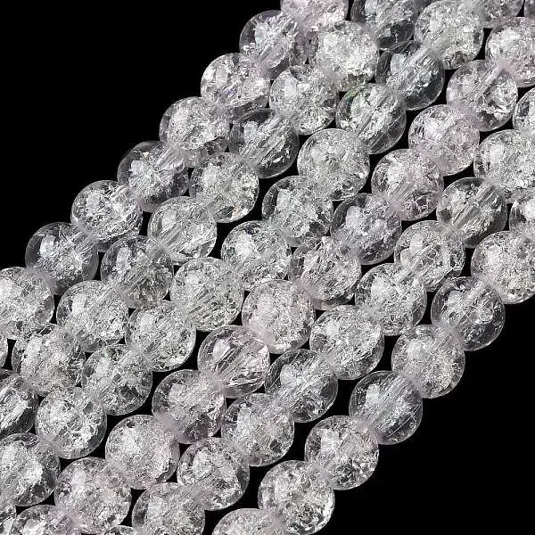 Spray Painted Crackle Glass Beads Strands