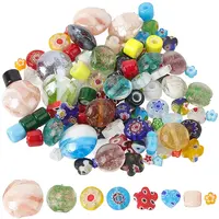120Pcs 7 Styles Handmade Lampwork Beads