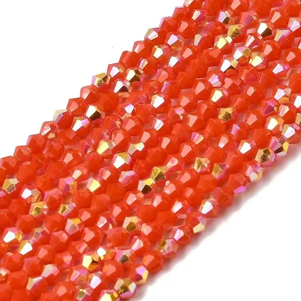 AB Color Plated Opaque Glass Beads Strands