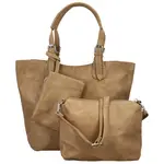 Trendy dámský koženkový set kabelek Catia, khaki