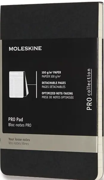 Moleskine: Professional blok černý linkovaný S