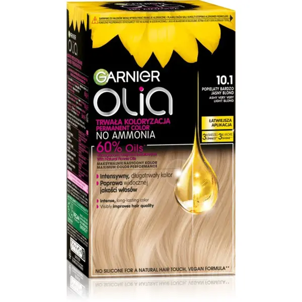 Garnier Olia Big Kit permanentná farba na vlasy odtieň 10.1 Ashy very very light blond 1 ks