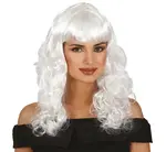 Dámska parochňa biela dlhá s ofinou