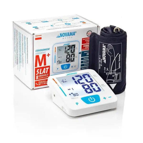 NOVAMA M+ Ramenný tlakomer s detekciou fibrilácií predsiení AF + adaptér