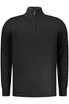 Pánský černý svetr s polovičním zipem