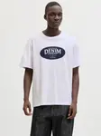 JACK & JONES Tričko 'JJEDover'  námornícka modrá / biela