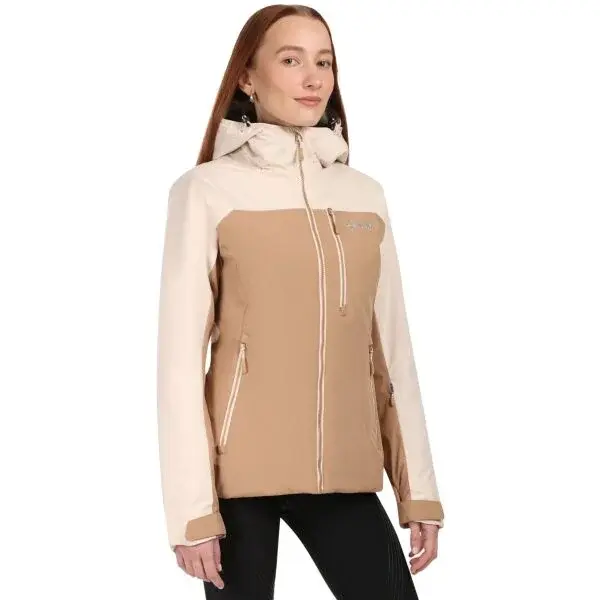 KILPI FLIP Dámská lyžařská bunda, béžová, velikost