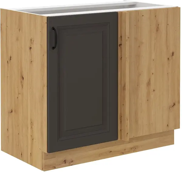 Spodní rohová skříňka Stilo 105 DN 1F Barva korpusu: Dub artisan, Barva dvířek: Grafit