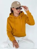 Dámská mikina s kapucí v camel barvě