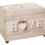 Truhla na sezení s úložným prostorem Home, motiv dřeva