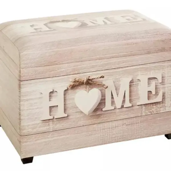 Truhla na sezení s úložným prostorem Home, motiv dřeva