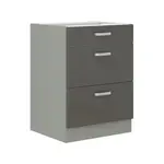 Dolní kuchyňská zásuvková skříňka Grey 60D3S, 60 cm