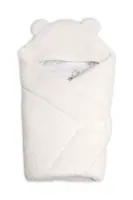 Baránková zavinovačka s kapucňou bavlna/baránok, Teddy - Medvedík smotana