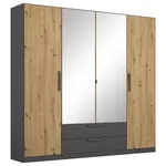 Rauch Möbel ŠATNÍ SKŘÍŇ S OTOČNÝMI DVEŘMI, šedá, dub artisan, 181/197/54 cm