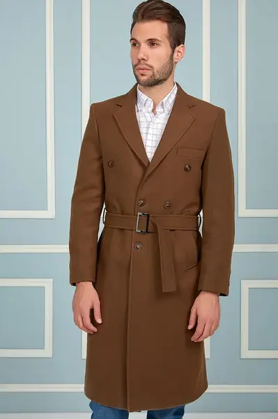 PLT8382 DEWBERRY MEN'S COAT-PLAIN CAMEL