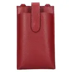 Dámská kožená kabelka na mobil a doklady Italia Dita - vínová