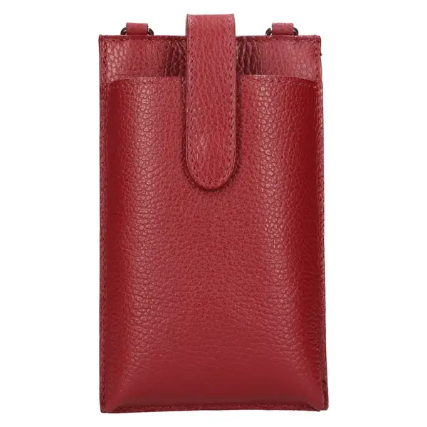Dámská kožená kabelka na mobil a doklady Italia Dita - vínová