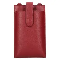 Dámska kožená kabelka na mobil a doklady Italia Dita – vínová