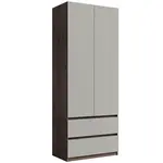 Šatní skříň 2D2SZ Madison 22 šedá/ořech elegant