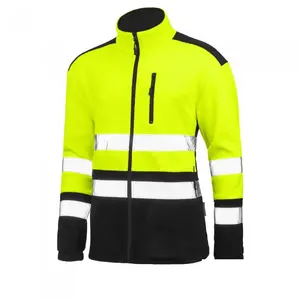 Fleecová mikina fluorescenční s reflexními pruhy XXL