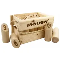 ALBI MOLKKY Drevené kuželky, hnedá, veľkosť